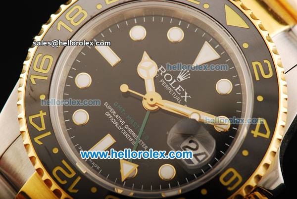 Rolex GMT Master II Rolex 3186 Automatic Movement Steel Case with Black Dial and Two Tone Strap - Click Image to Close